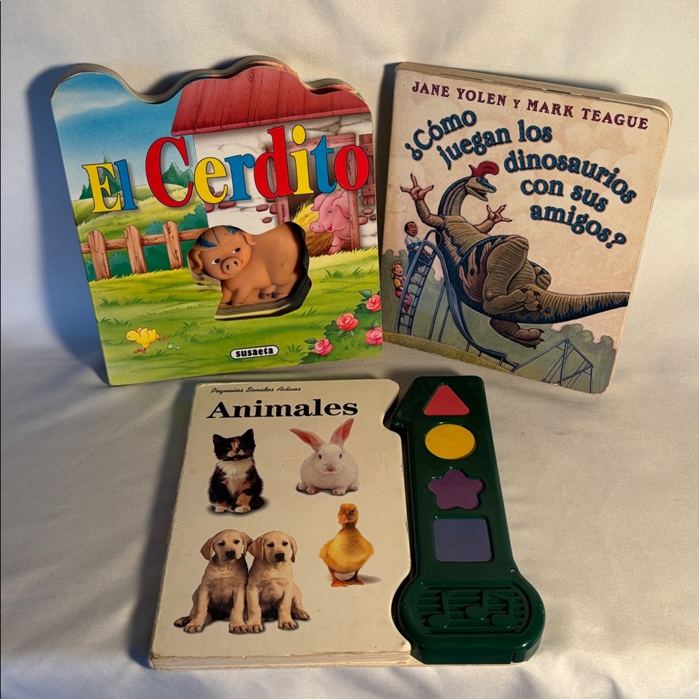 VINTAGE SET OF 3 CHILDREN SPANISH LANGUAGE BOOKS HARDCOVER